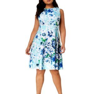 Calvin Klein Floral Print Scuba Dress